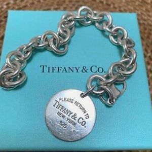 Tiffany&Co Round Tag 925 Silver Return to Tiffany Circle Tag Bracelet